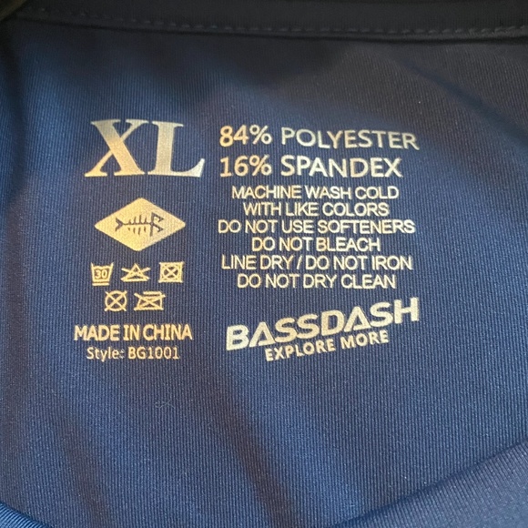 Bassdash Long Sleeve Blue Shirt for Men UV Sun Protection UPF 50+ T-Shirt XL - Picture 4 of 4